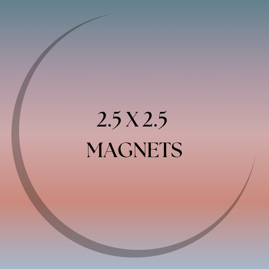 2.5 x 2.5" AND 2.5 x 2.5 custom text area vinyl magnets